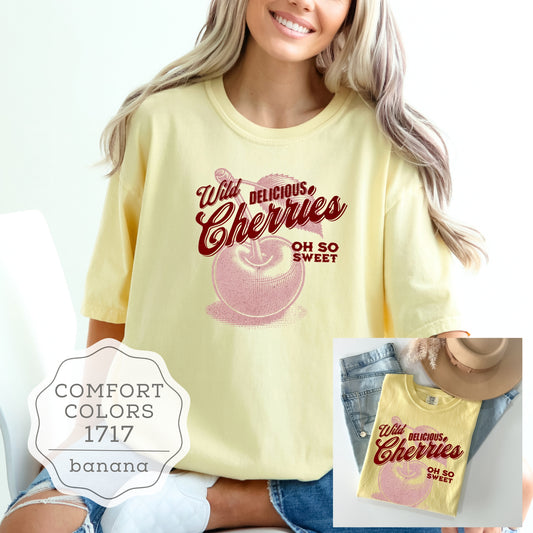Wild and Delicious Cherries Oh So Sweet Coquette Style Soft Girl Era Comfort Colors® T-Shirt