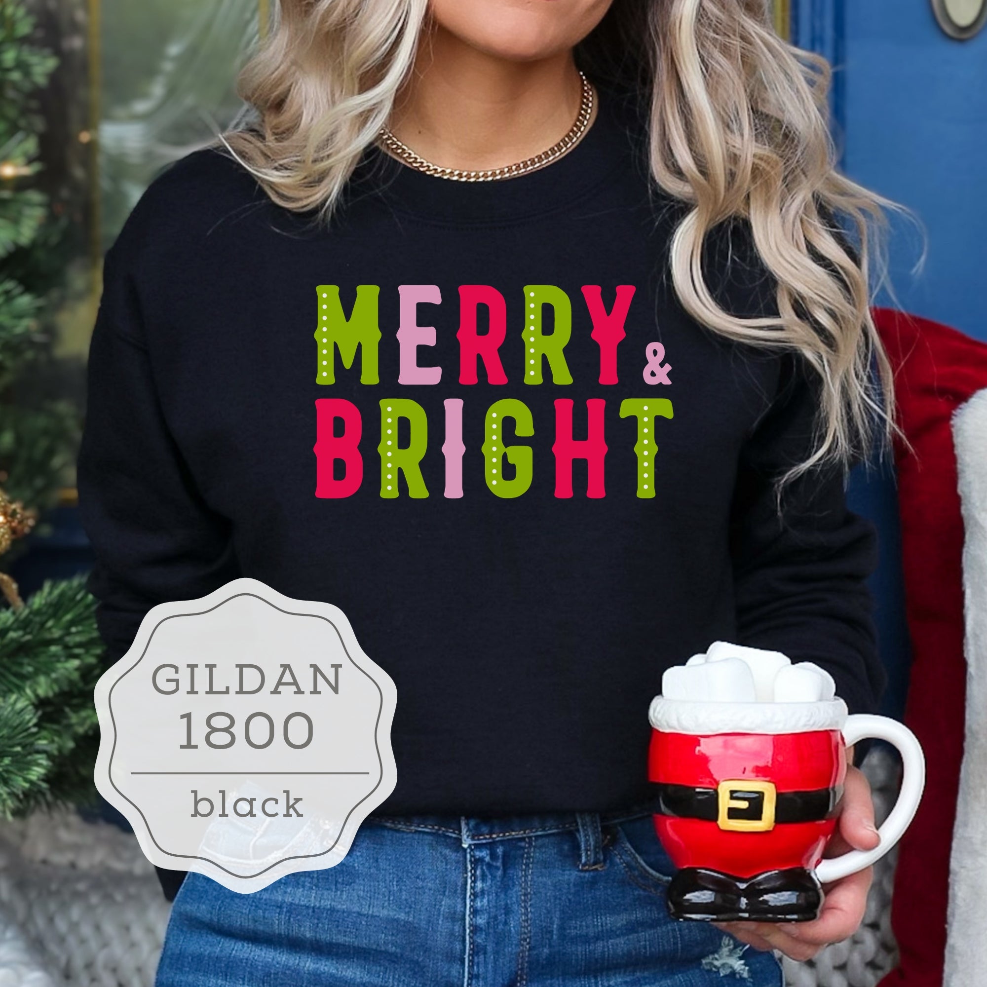 Merry online and Bright Holiday Sweatshirt